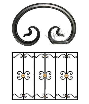 Кованый элемент ковки металлический орнамент Вензель "Туз" Т10-135-91